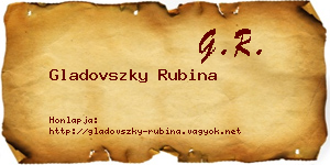 Gladovszky Rubina névjegykártya